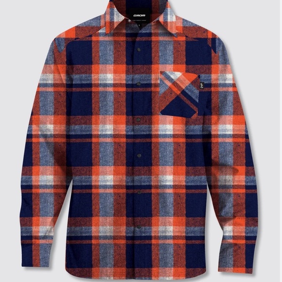 Casual Blue and Orange Button Down Shirt - Picture 1 of 13